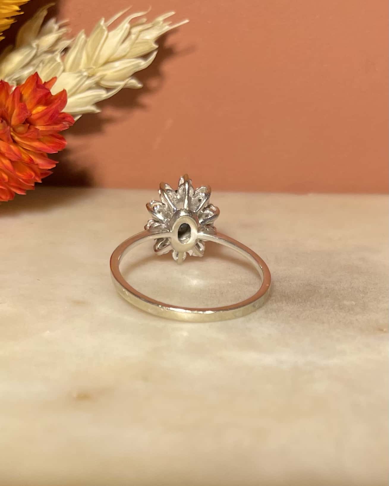 Sapphire & Diamond Daisy Ring "Iris"