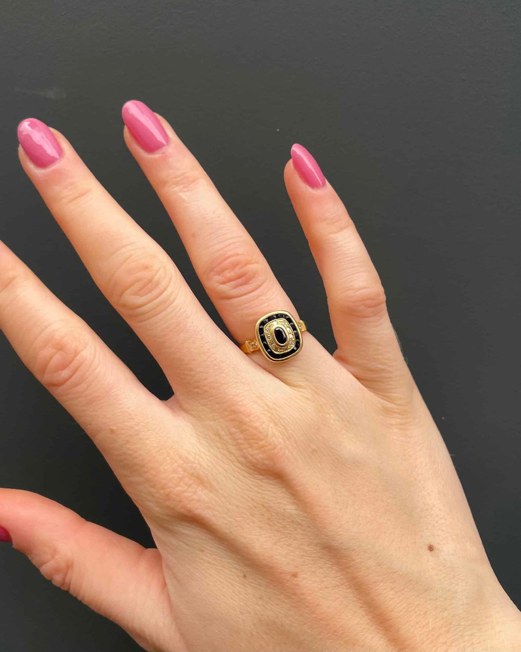 Bague Style Art-Déco Saphirs & Diamants "Hope"