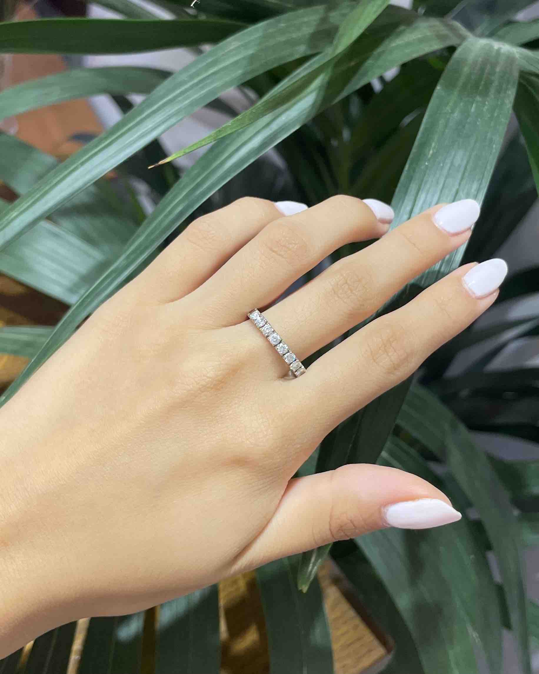 "Leah" Diamond Half Wedding Band