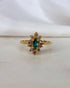 Bague Marquise Émeraude 0.21 carat & 10 Diamants "Anaëlle" - Elliade Paris