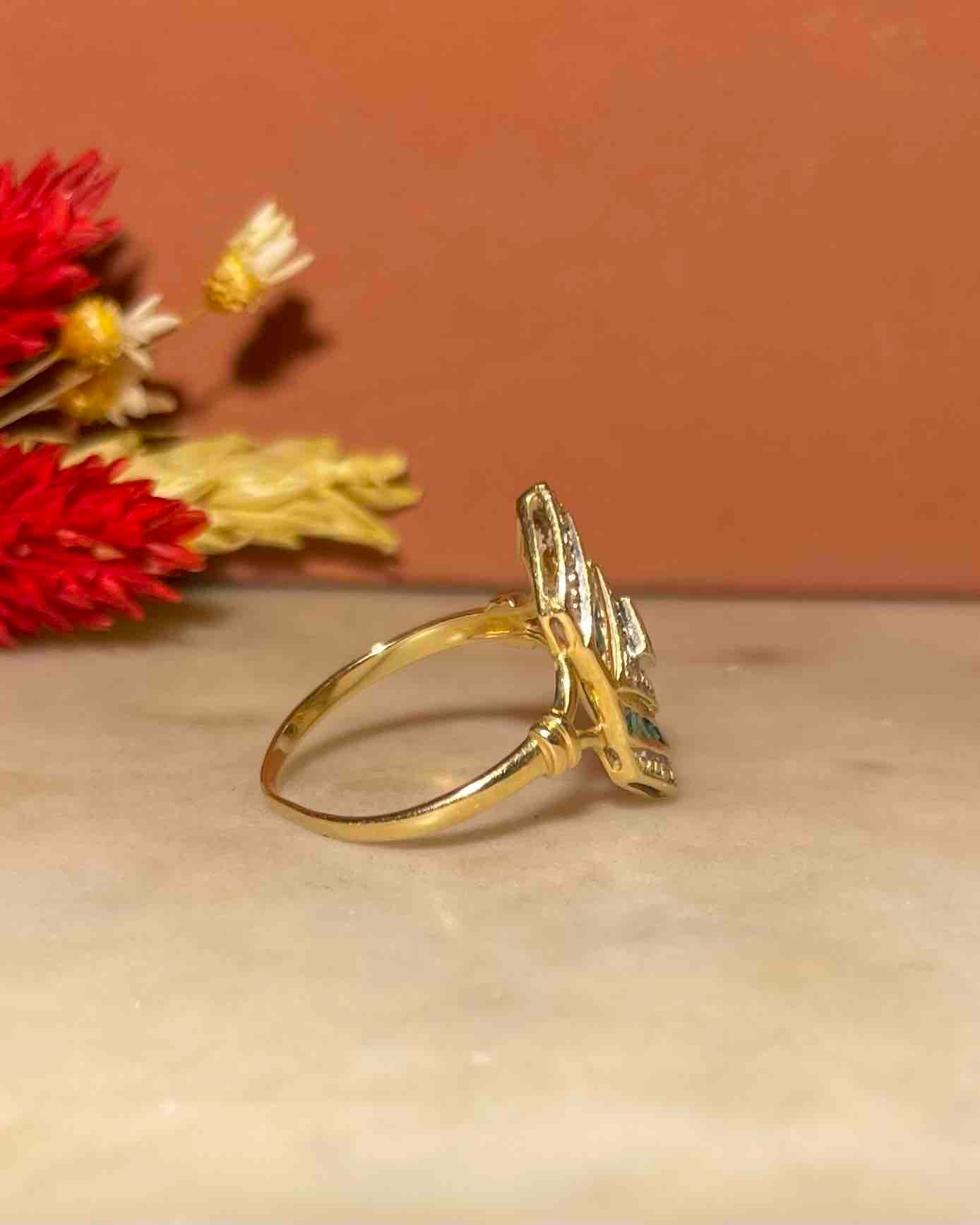 Bague Style Art-Déco Émeraude & Diamants "Eliora"