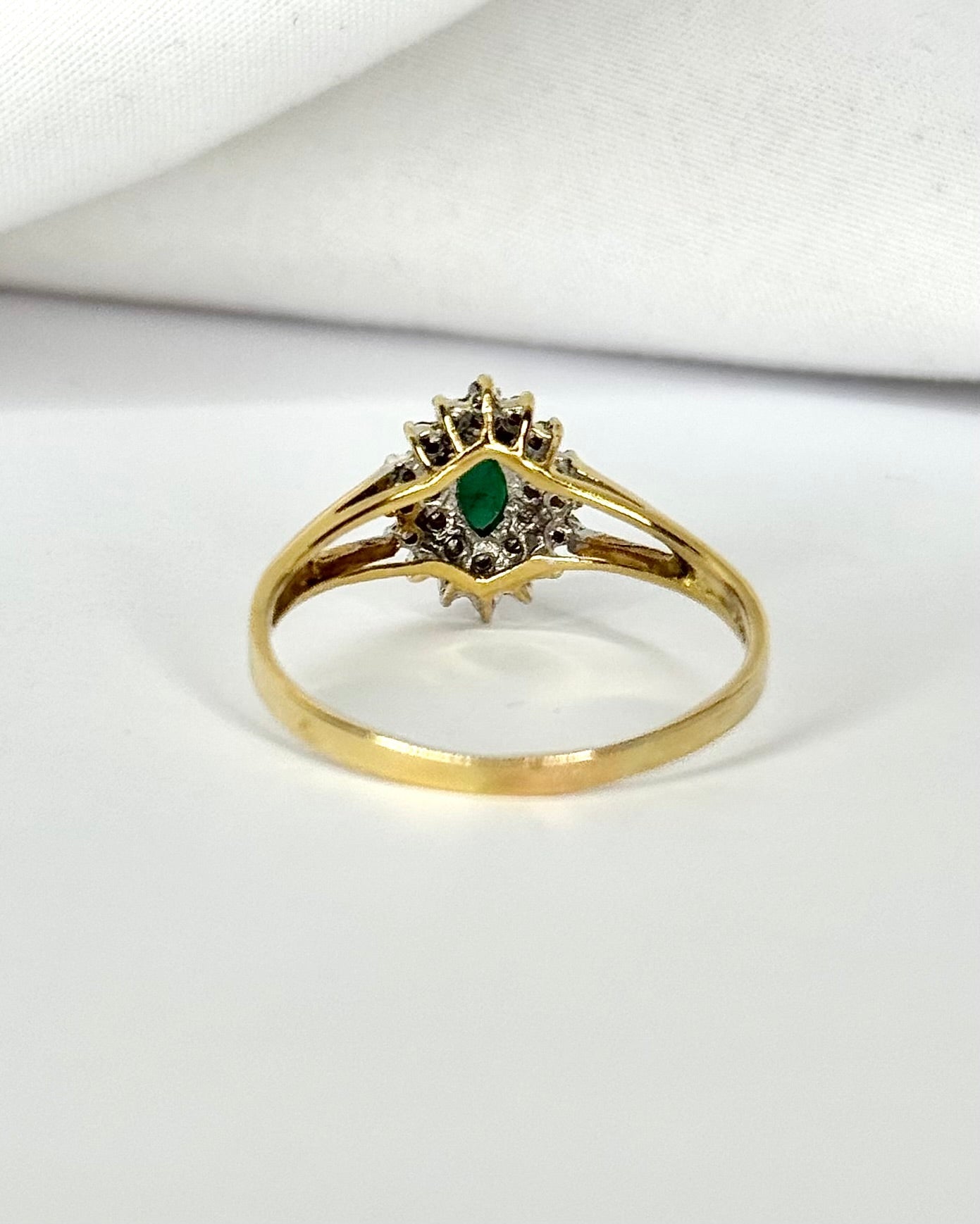 Bague Marquise Émeraude & Diamants "Emeline" - Elliade Paris