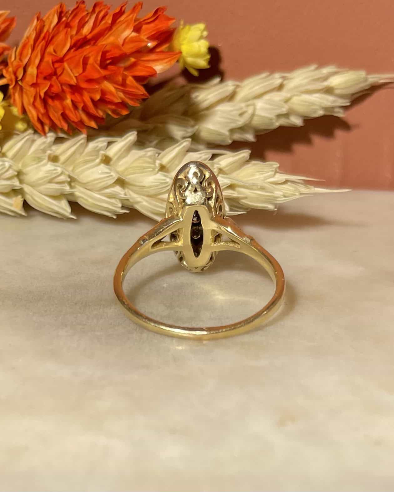 Bague Marquise Or et 17 Diamants "Monica" - Elliade Paris