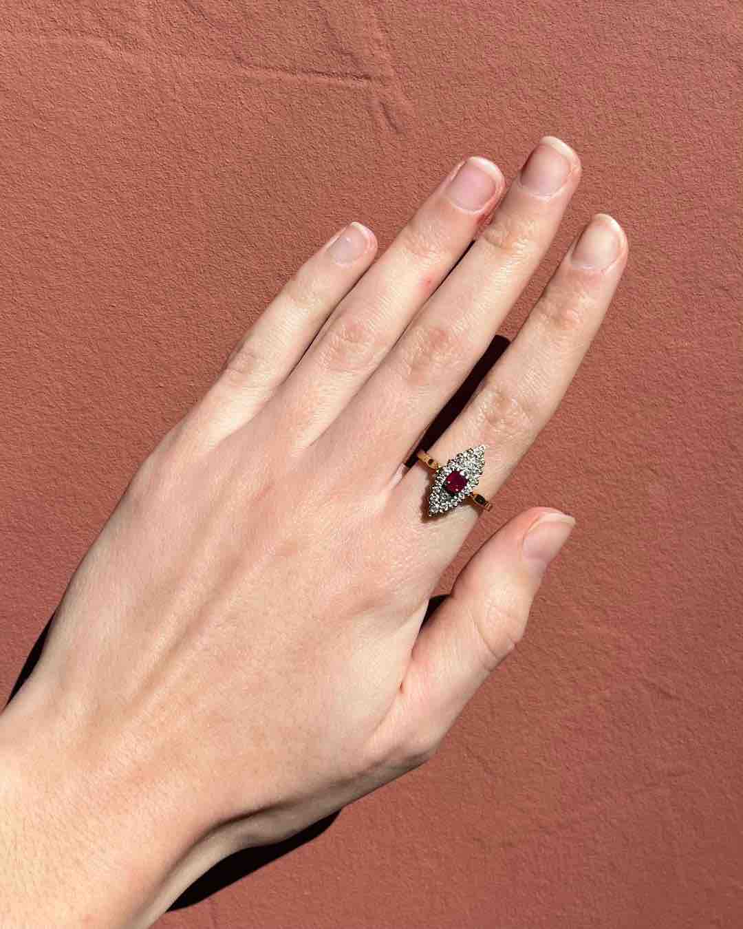 Bague Marquise Rubis & Diamants "Evy" - Elliade Paris
