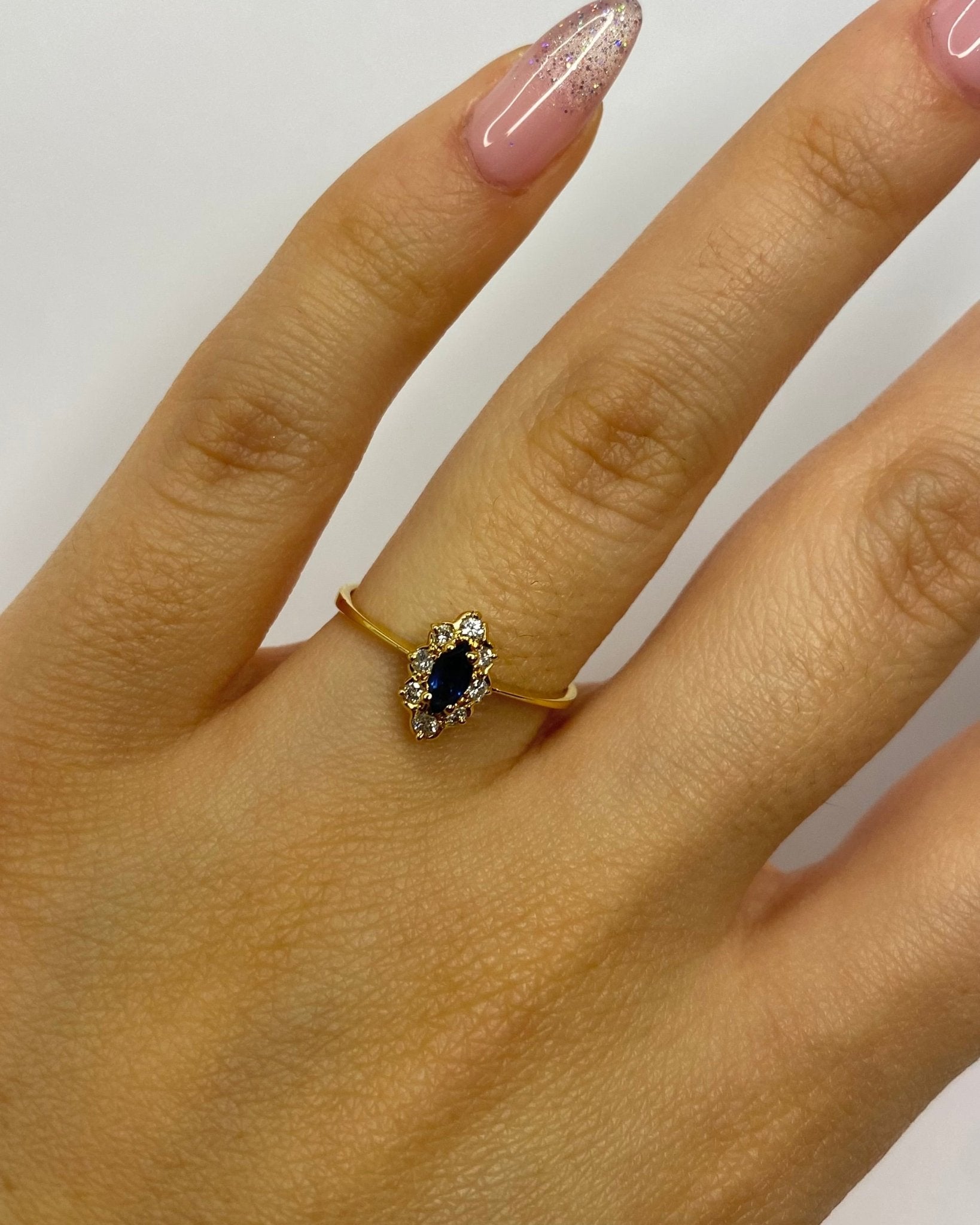 Bague Marquise Saphir & Diamants "Alessandra" - Elliade Paris