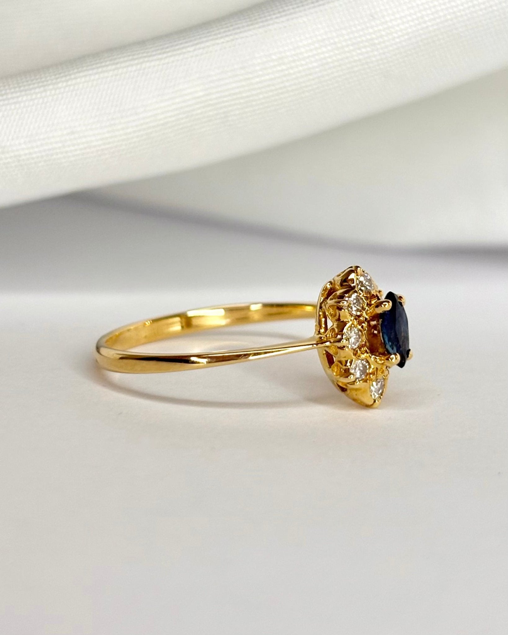 Bague Marquise Saphir & Diamants "Alessandra" - Elliade Paris