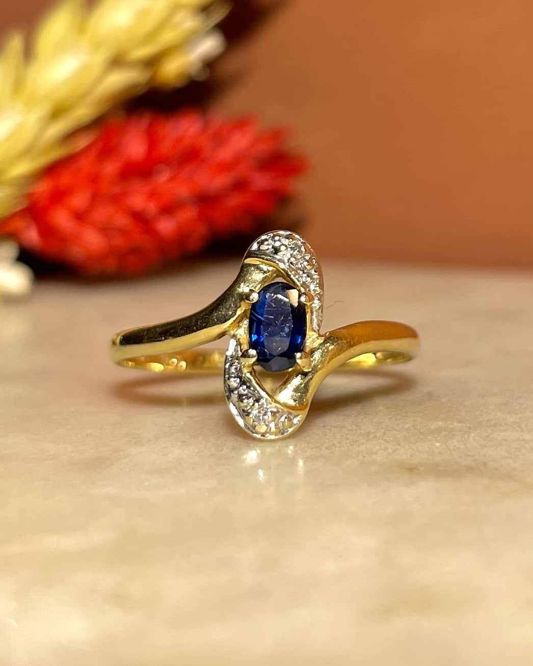 Bague Marquise Saphir & Diamants "Antonia" - Elliade Paris