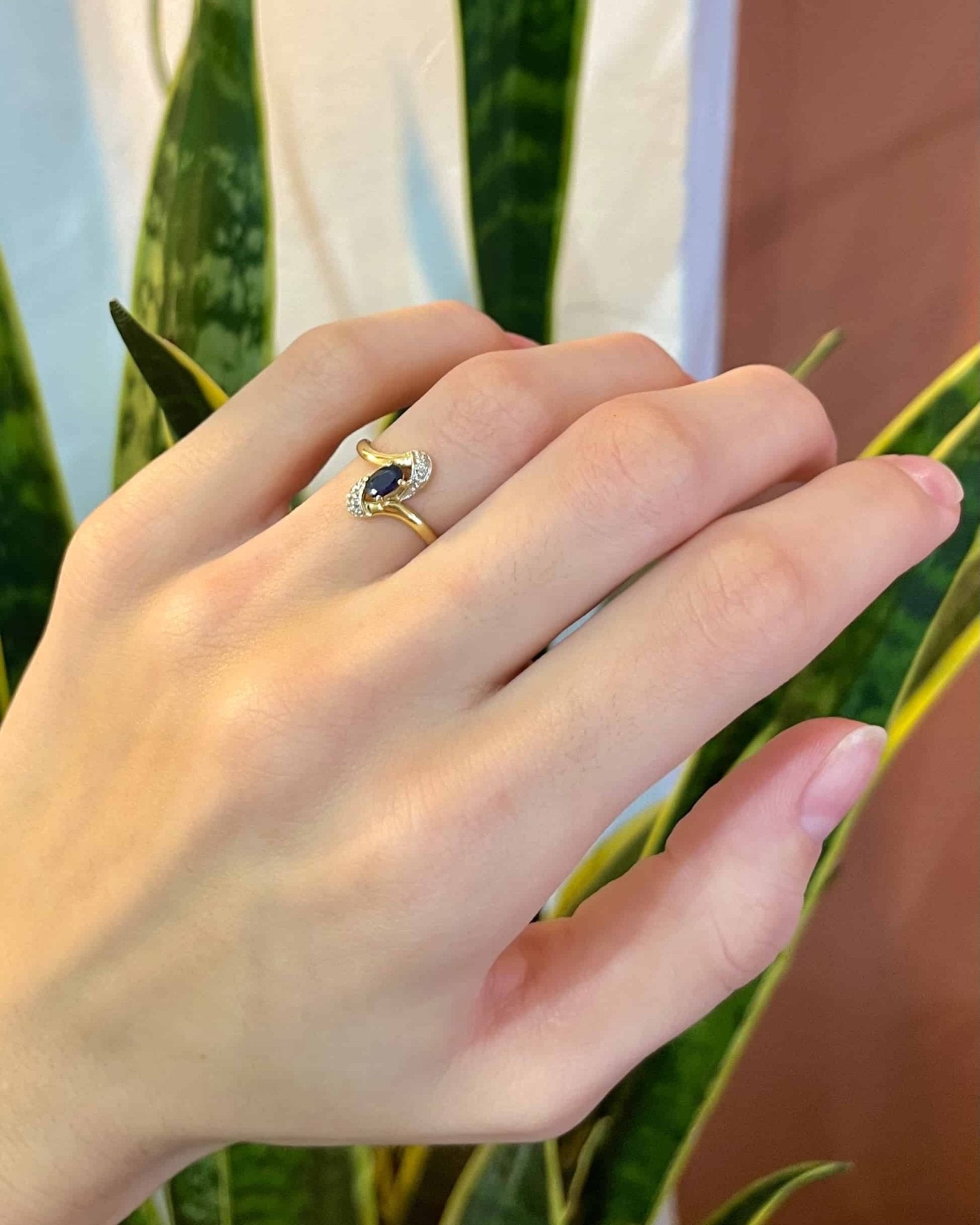 Bague Marquise Saphir & Diamants "Antonia" - Elliade Paris