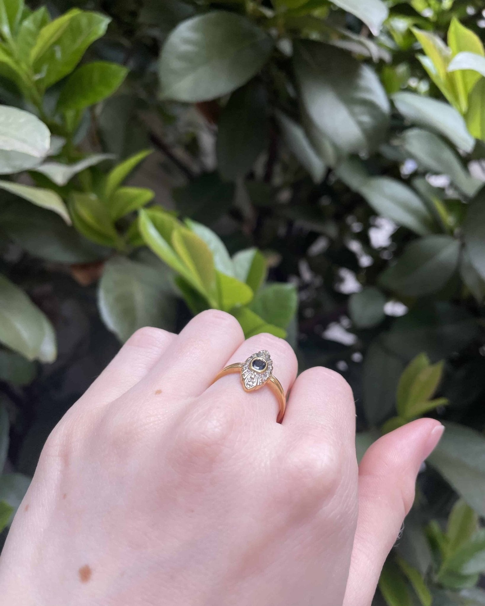 Bague Marquise Saphir & Diamants "Monsee" - Elliade Paris