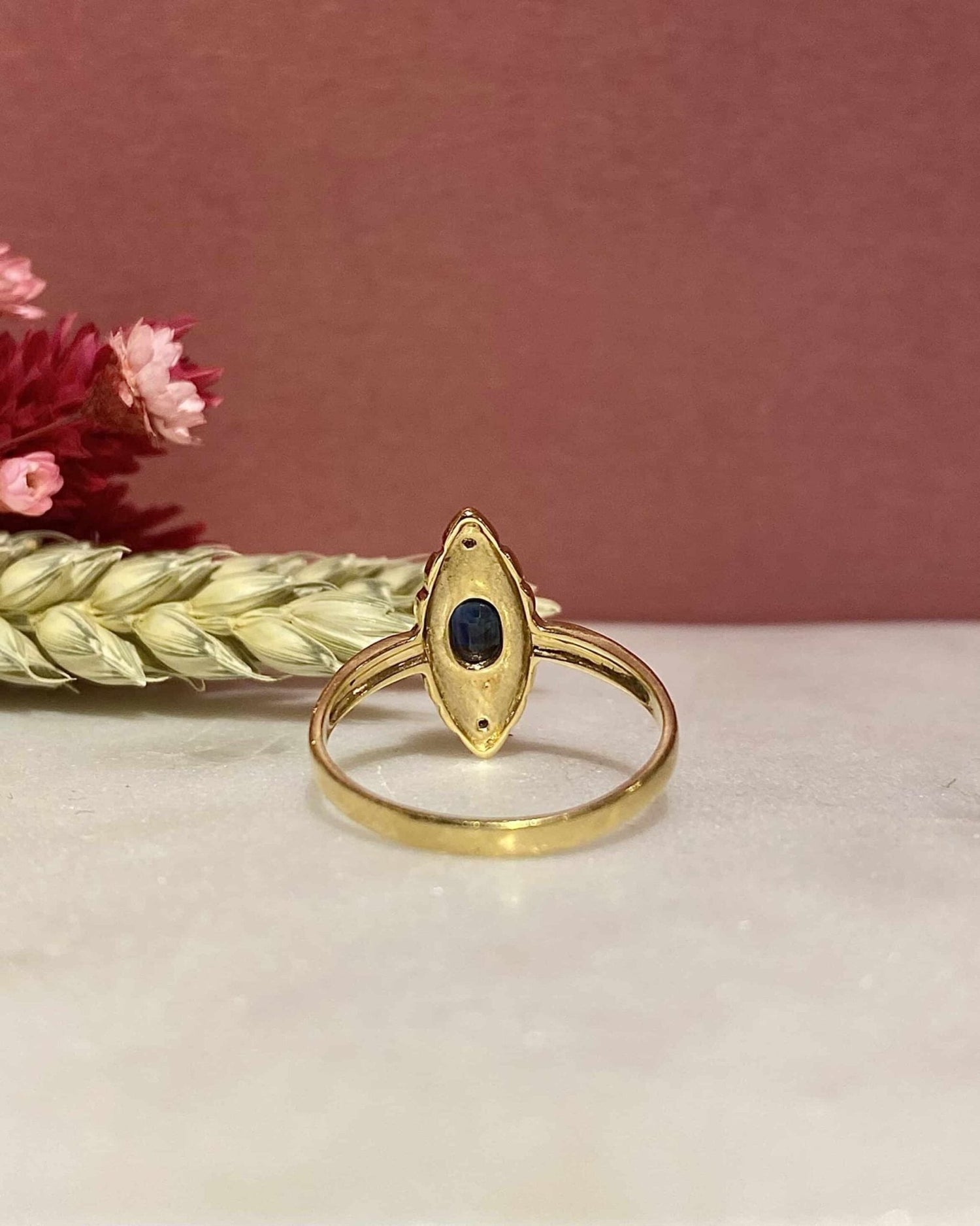 Bague Marquise Saphir & Diamants "Monsee" - Elliade Paris