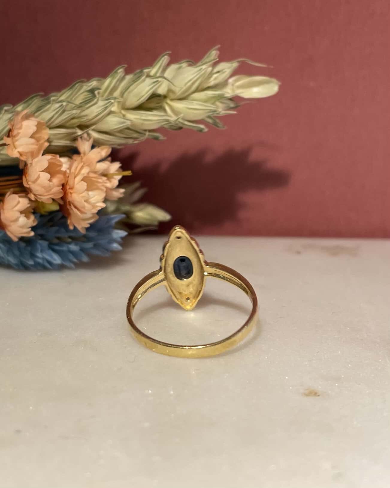 Bague Marquise Saphir & Diamants "Monsee" - Elliade Paris