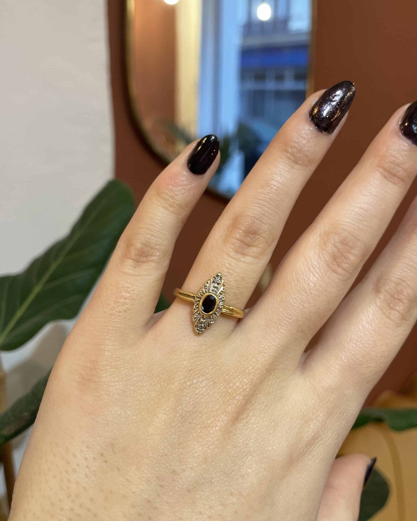 Bague Marquise Saphir & Diamants "Monsee" - Elliade Paris