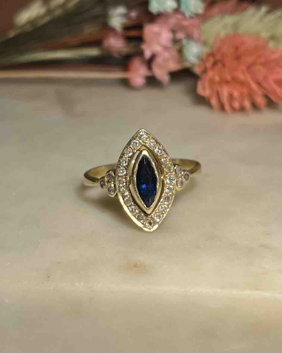 Bague marquise Saphir & Diamants "Olise" - Elliade Paris