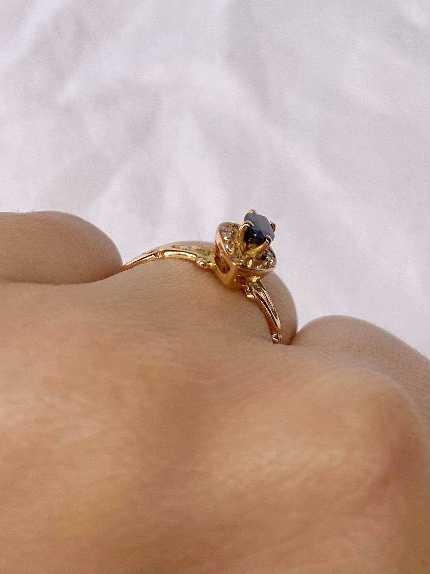Bague Marquise Saphir & Diamants "Tosca" - Elliade Paris