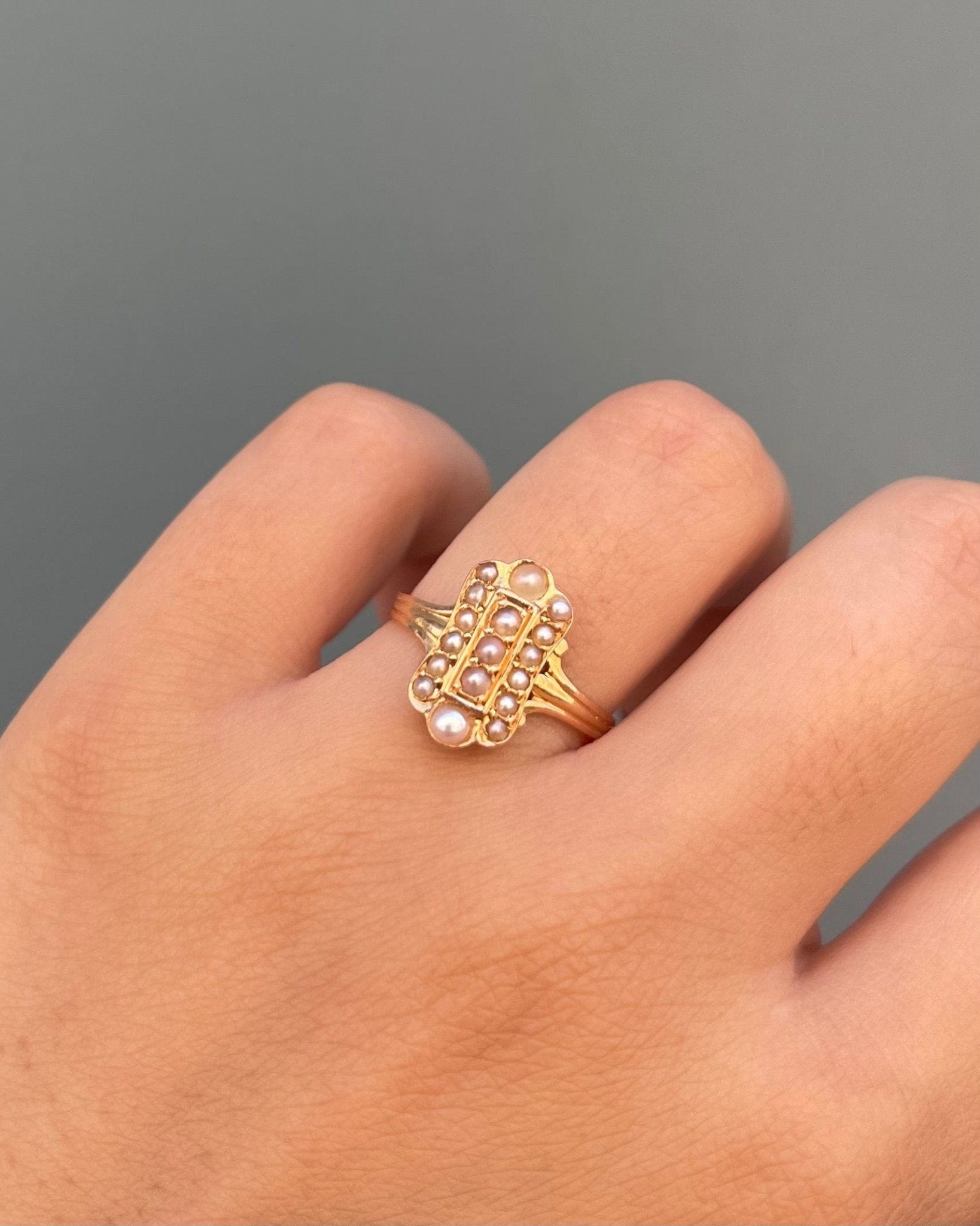 Bague Marquises XIXe Perles "Athéna" - Elliade Paris
