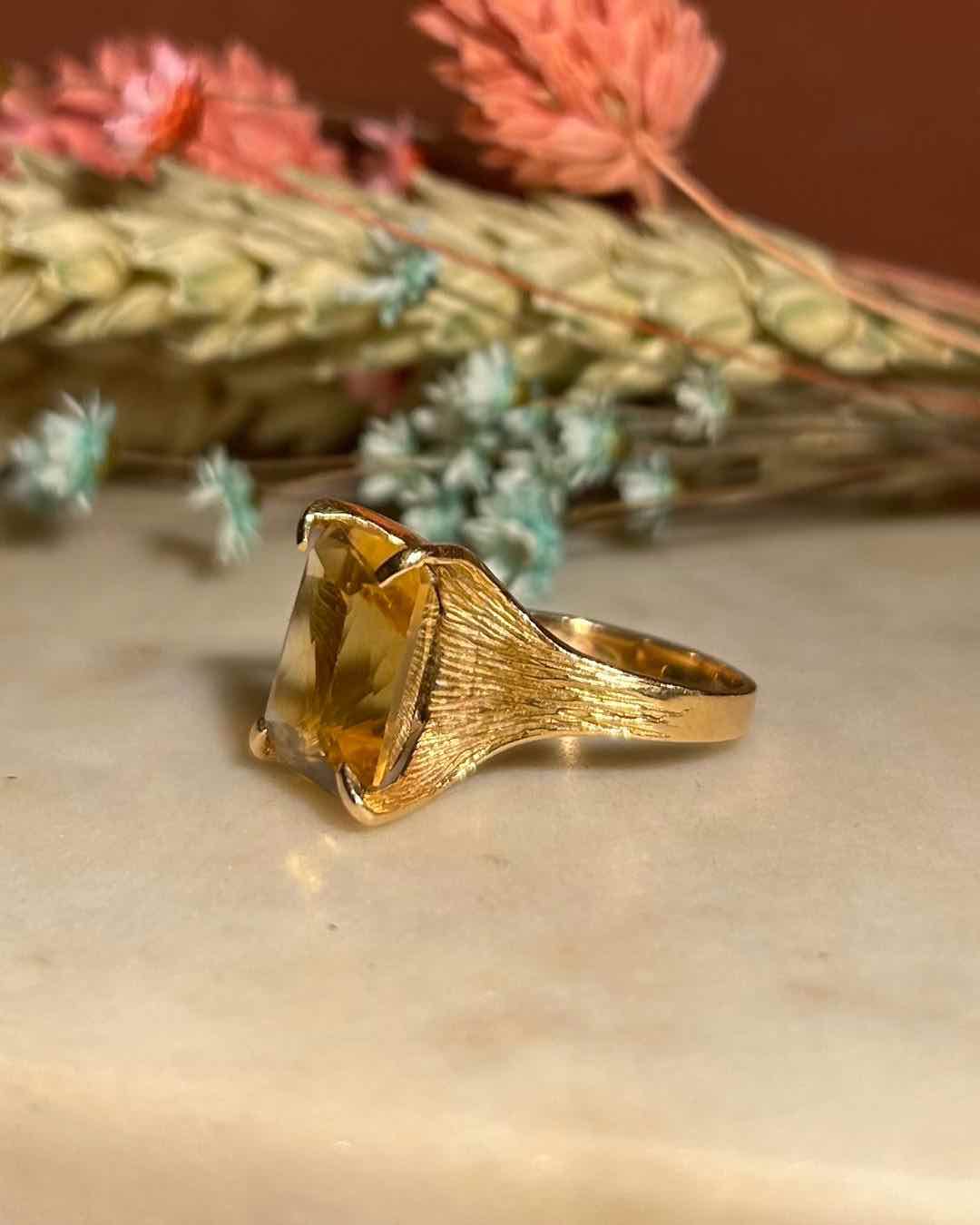 Bague citrine cocktail "Noémie"