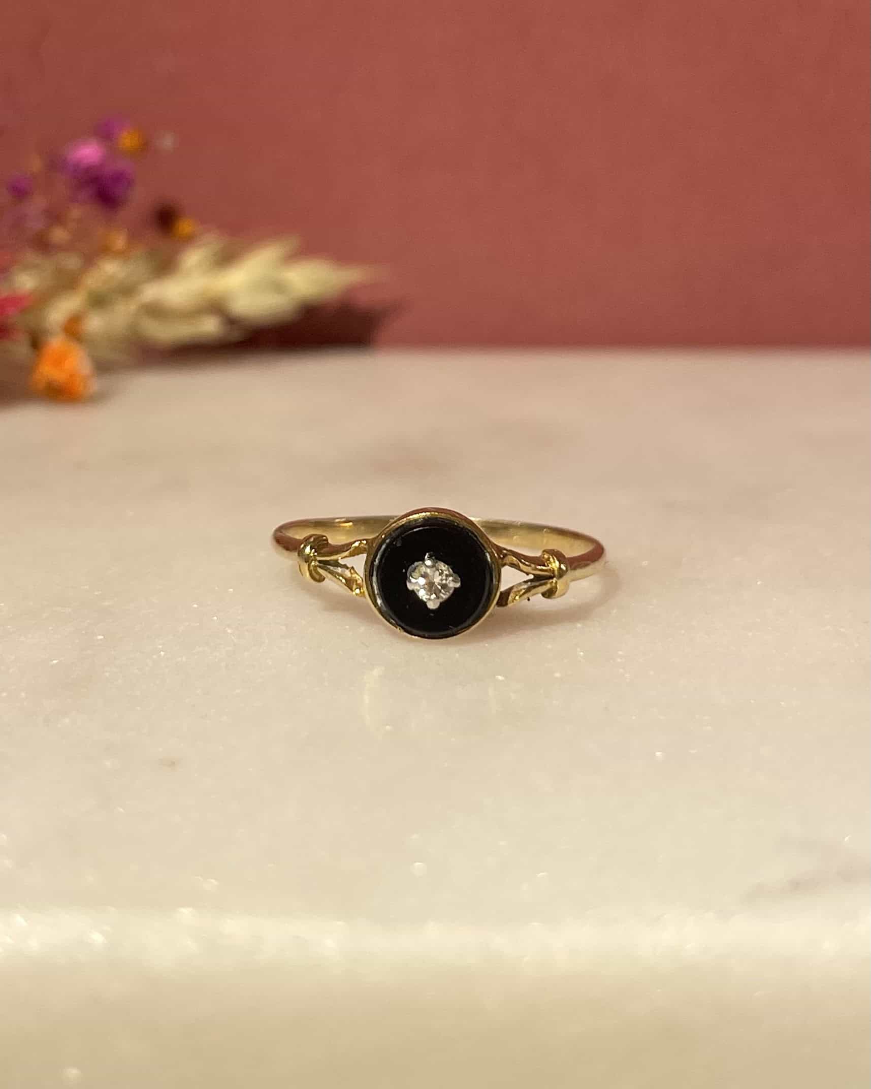Bague Vintage Onyx & Diamant "Eleonore"