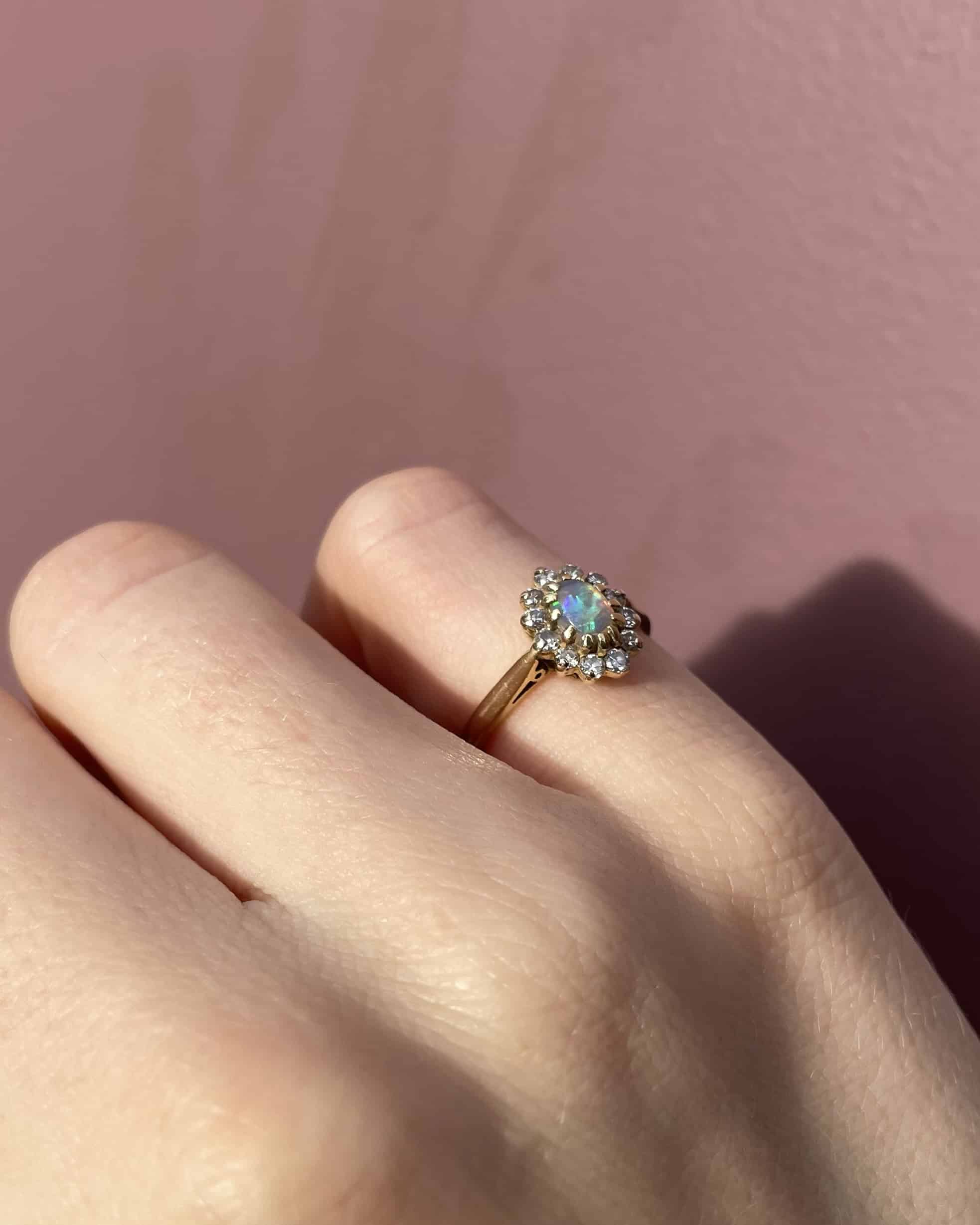 Marguerite Vintage Opale & Diamants “Soraïa” - Elliade Paris