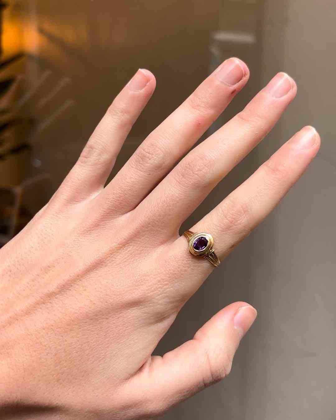 Bague Or Améthyste "Silia" - Elliade Paris