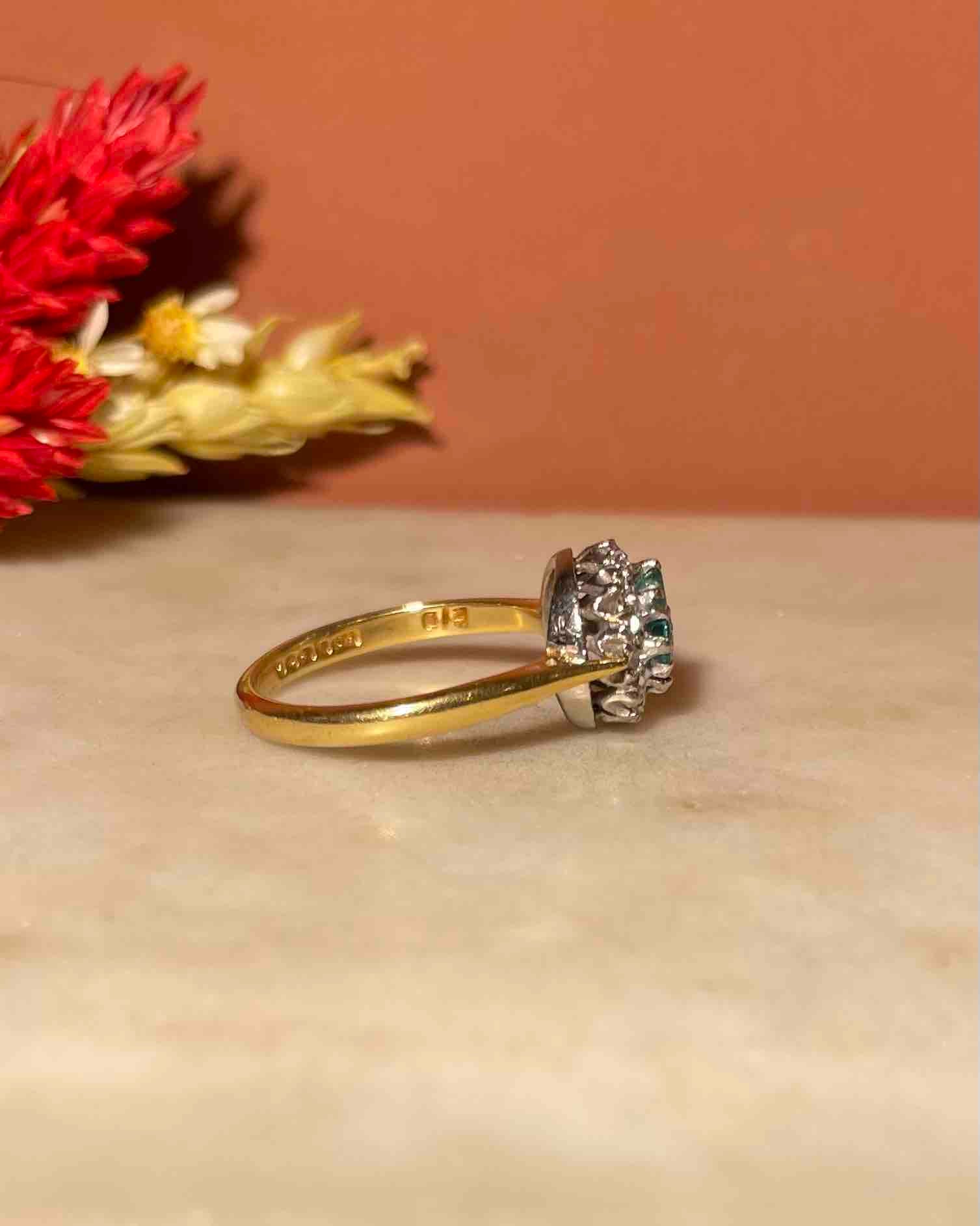 Bague Marguerite émeraude & Diamants "Odile"