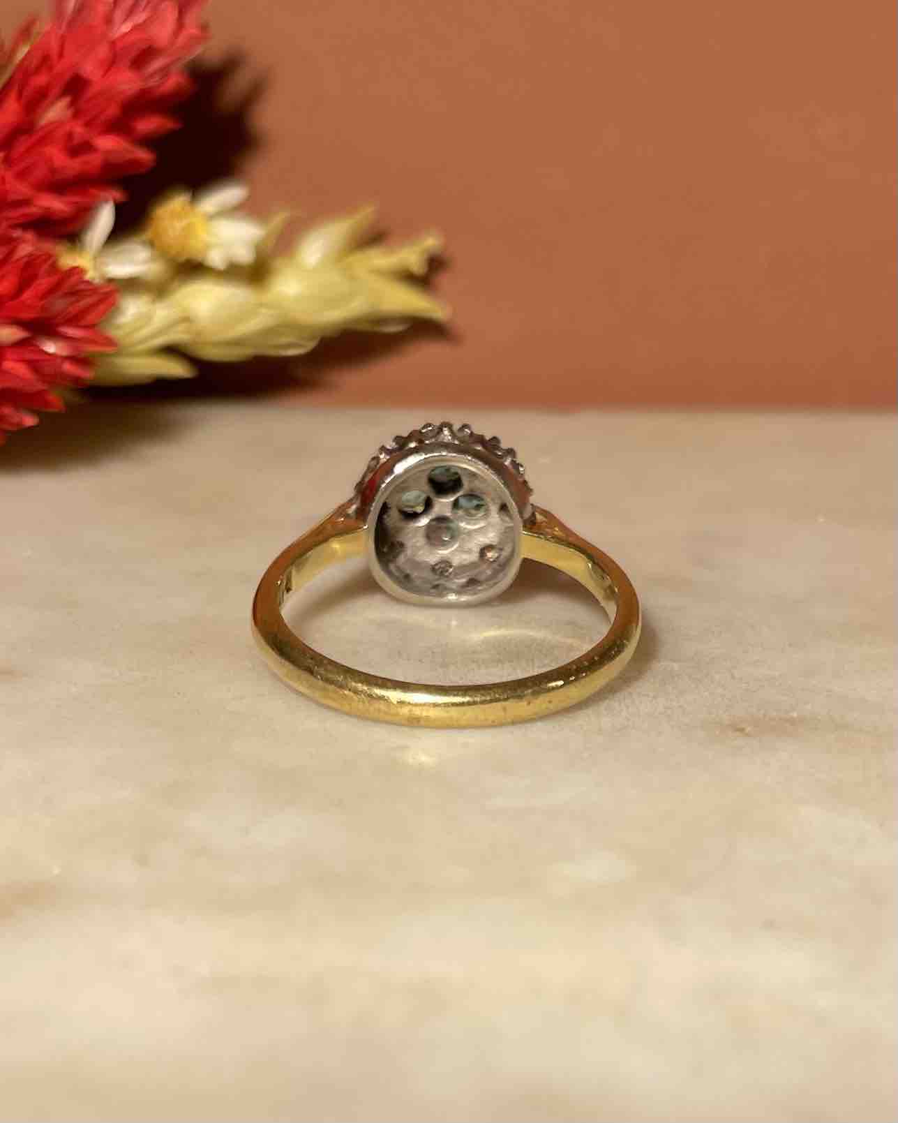Bague Marguerite émeraude & Diamants "Odile"