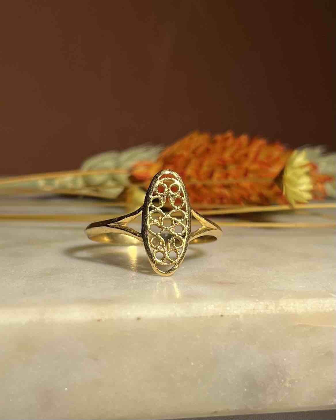 Bague Or jaune ajouré 18 carats "Miléna" - Elliade Paris