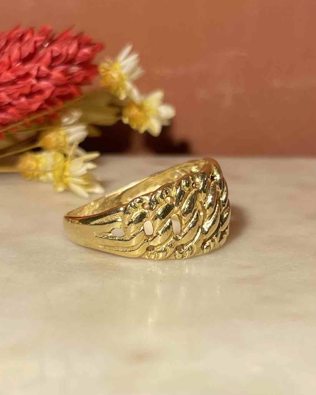 Bague Jonc Tressé Or "Serena"