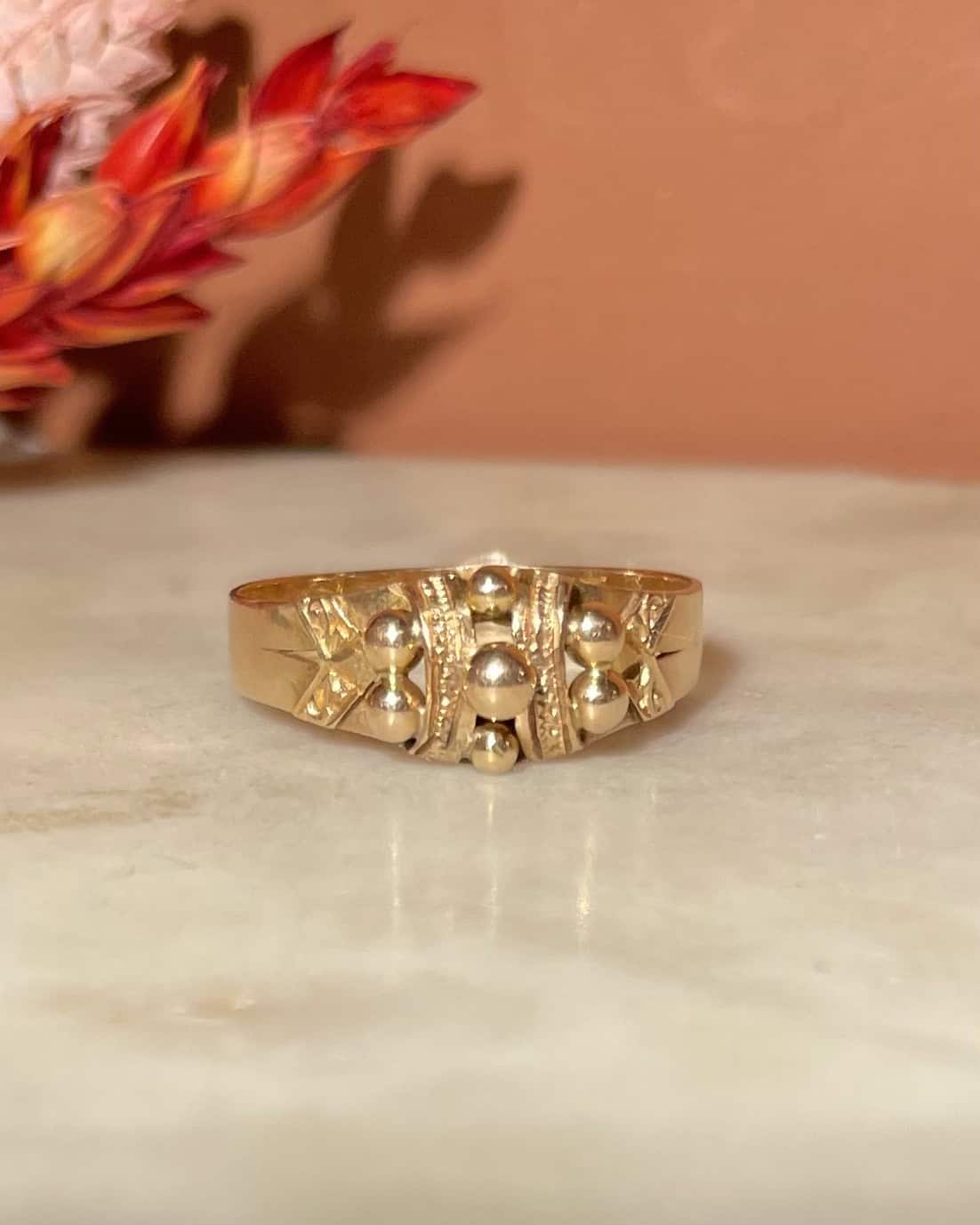 Vintage Gold Pearl Ring "Nell"