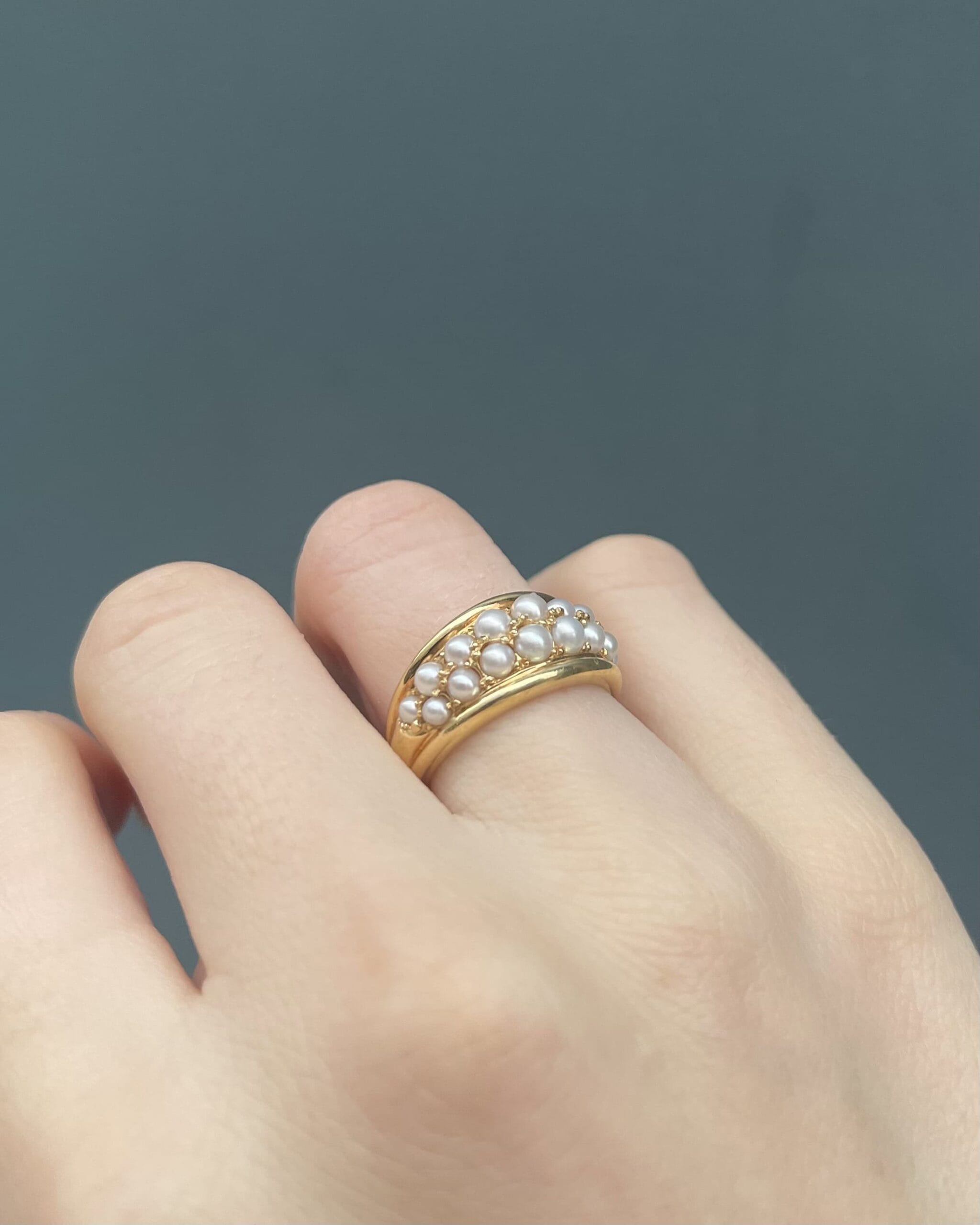 Bague Vintage Jonc Perles "Alison" - Elliade Paris