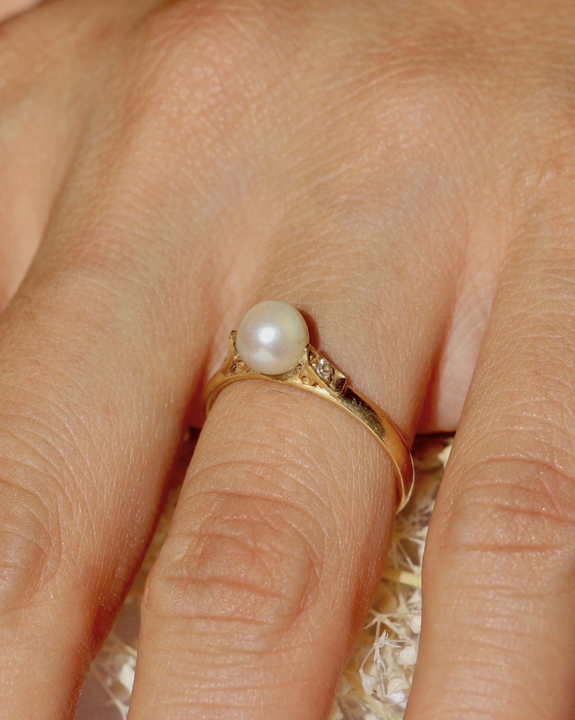 Bague Perle & diamants "Bella"
