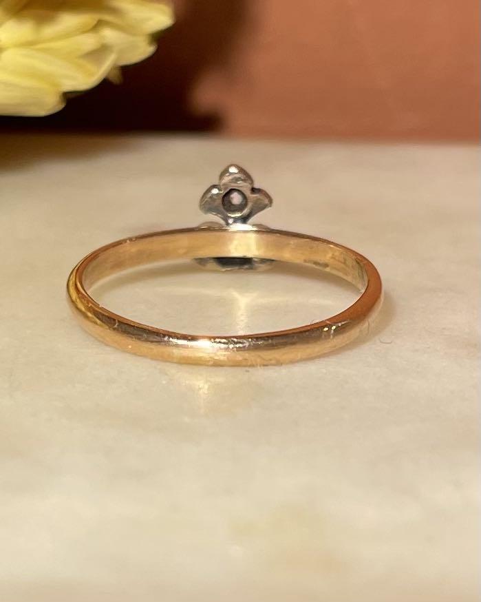 Anillo vintage de perla y diamante "berilo"