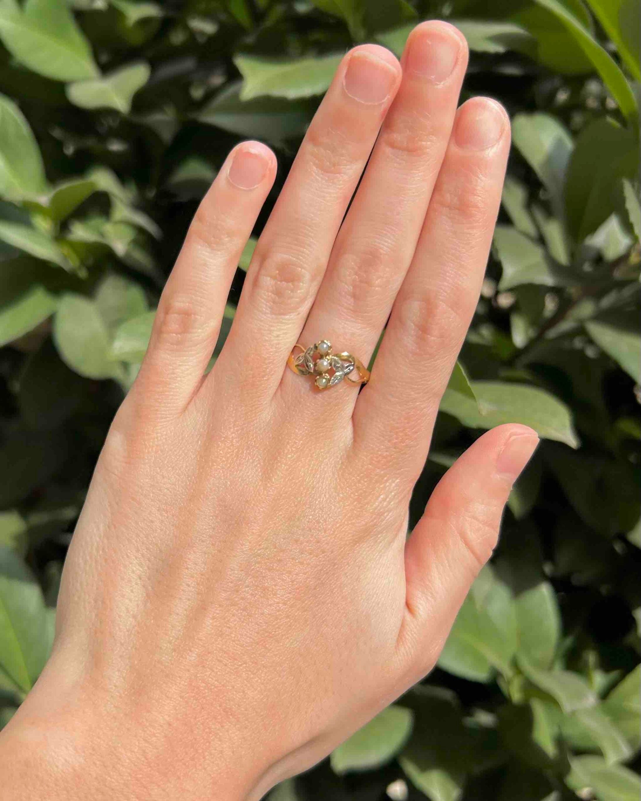 Bague Art Nouveau Perles "Haliénor"