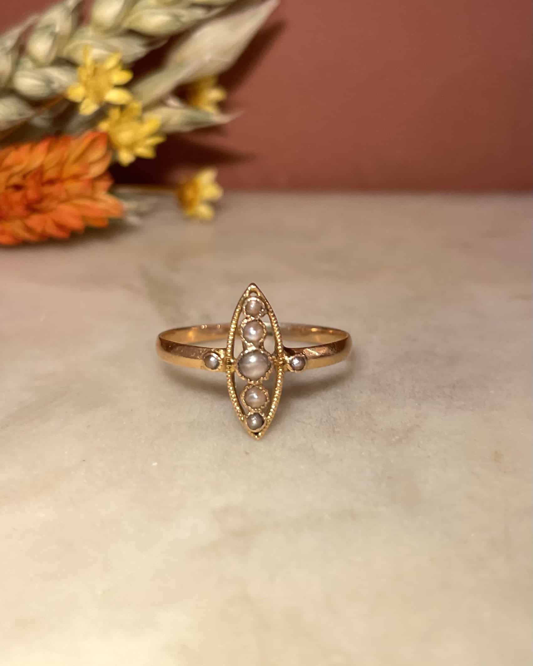 Bague Marquise Perles "Polena"