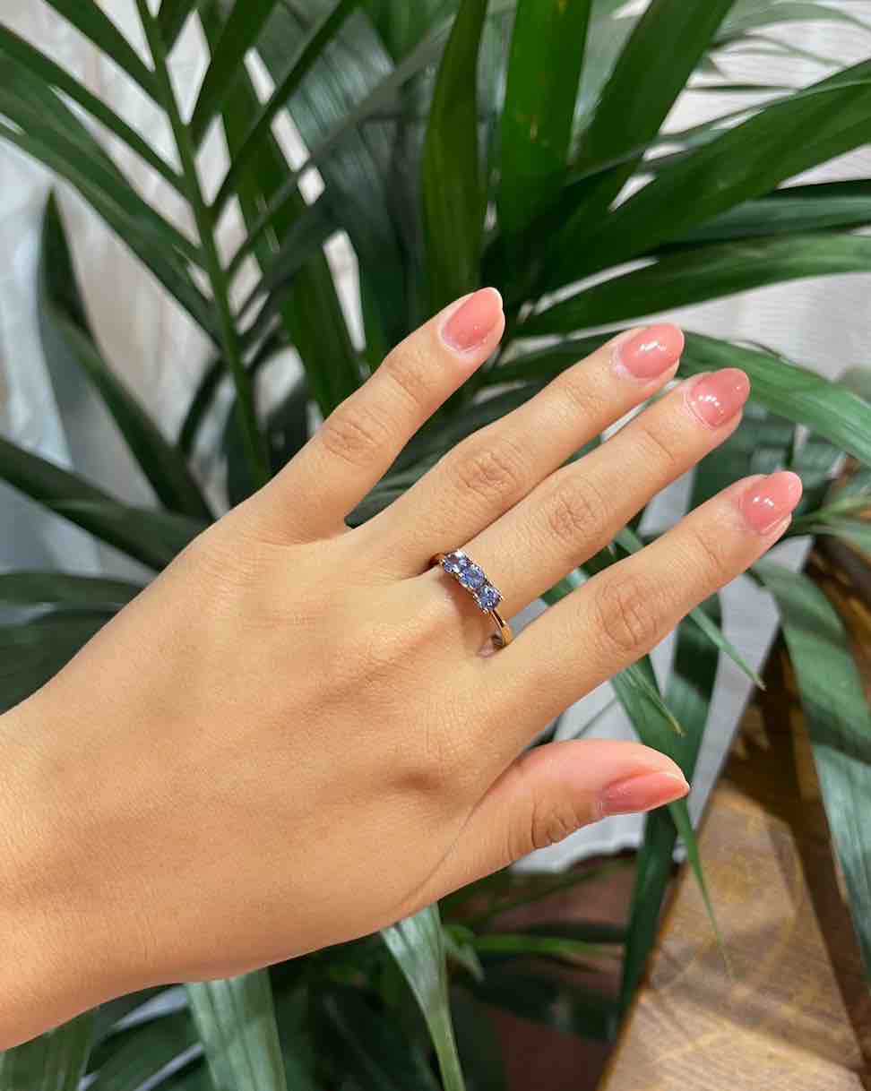 Bague Trilogie Tanzanites "Belinda"