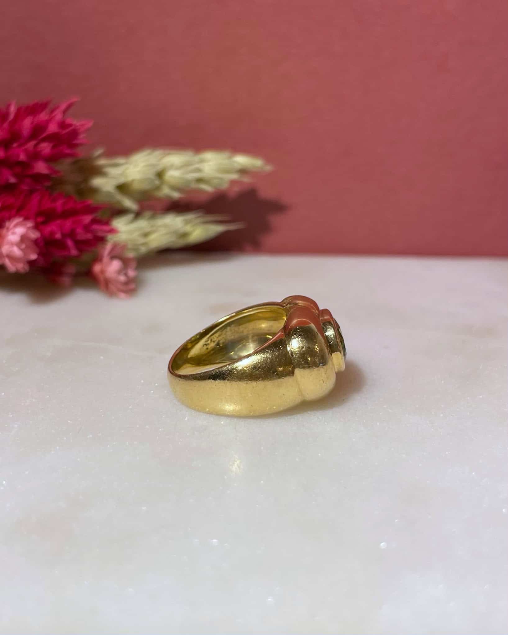 Bague Pinky Jonc Peridot 1.10 carat "Iris" - Elliade Paris