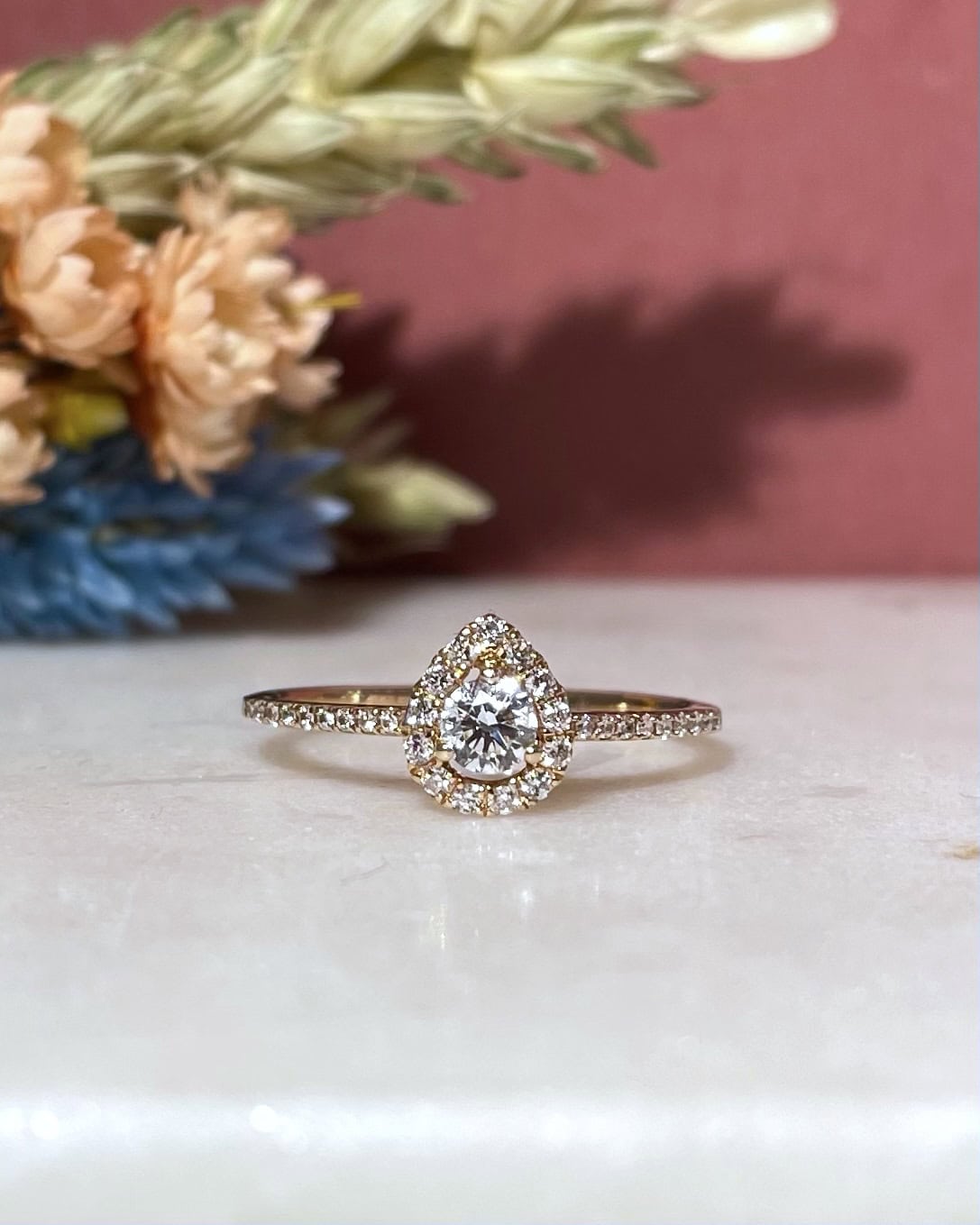 Bague goutte diamants 0.71 carat "Mirelle" - Elliade Paris