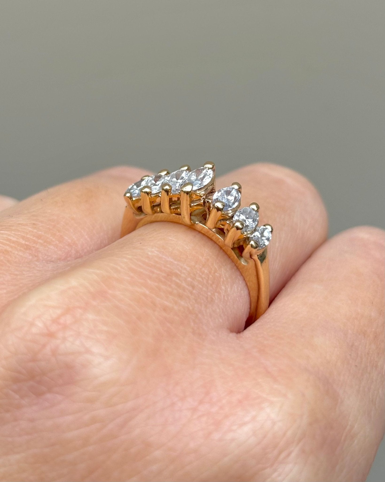 Bague Rivière 7 Diamants Marquise "Laura" - Elliade Paris