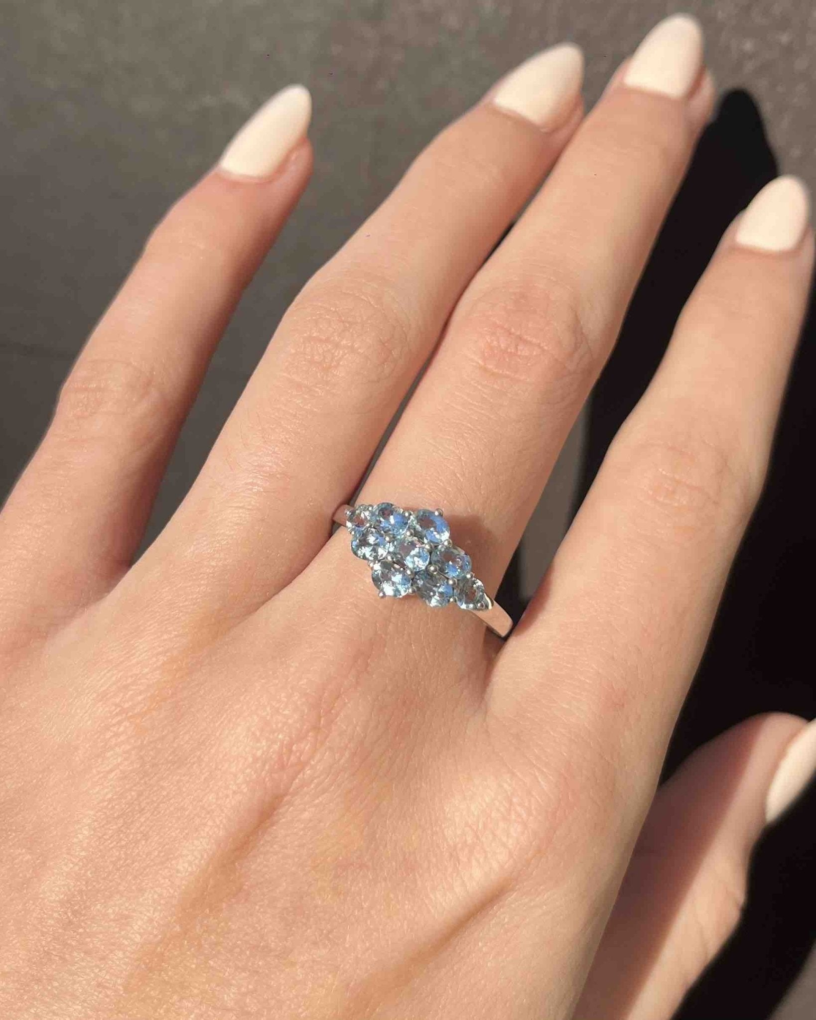 Bague rivière Aigue - Marine "Caliopé" - Elliade Paris