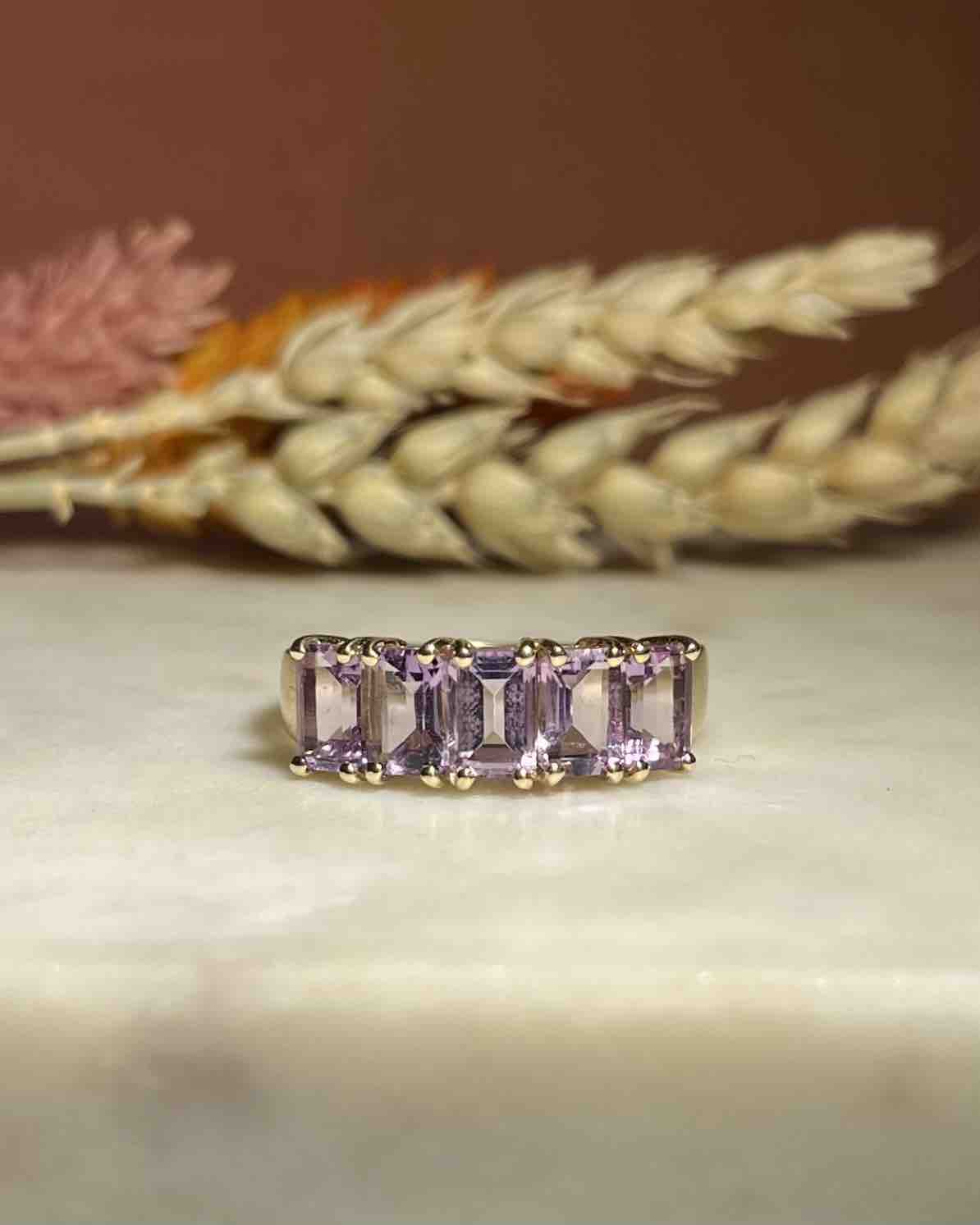 Bague rivière Améthystes "Fiona" - Elliade Paris