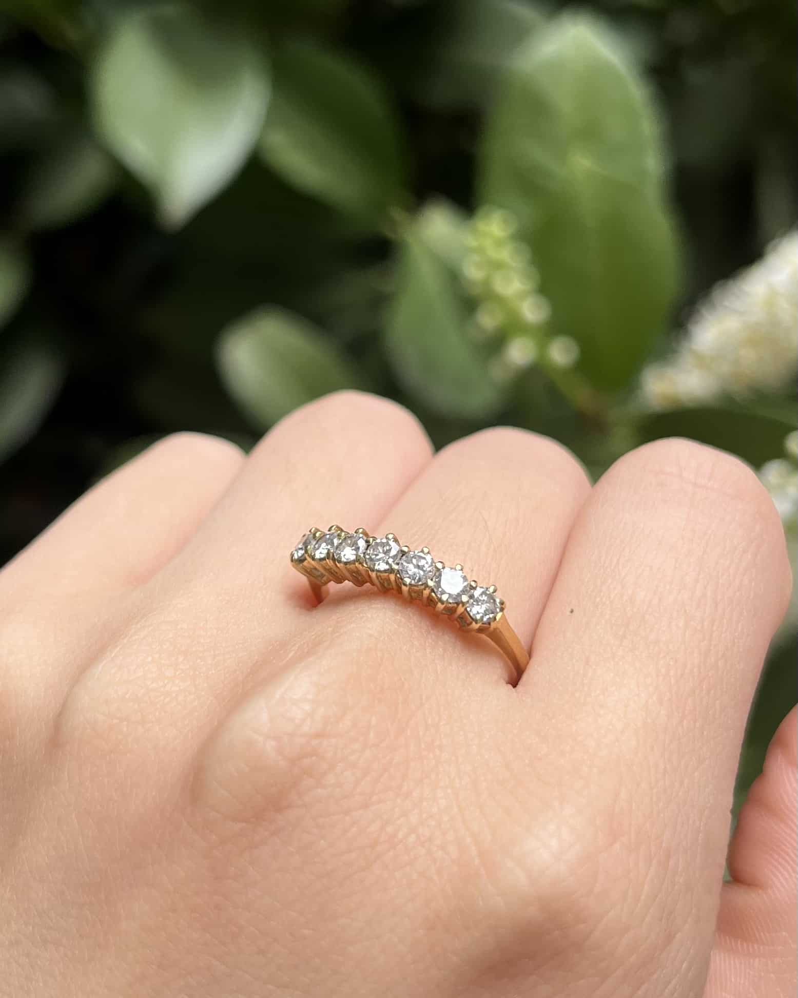 Anillo de río de 7 diamantes "Adallinda"