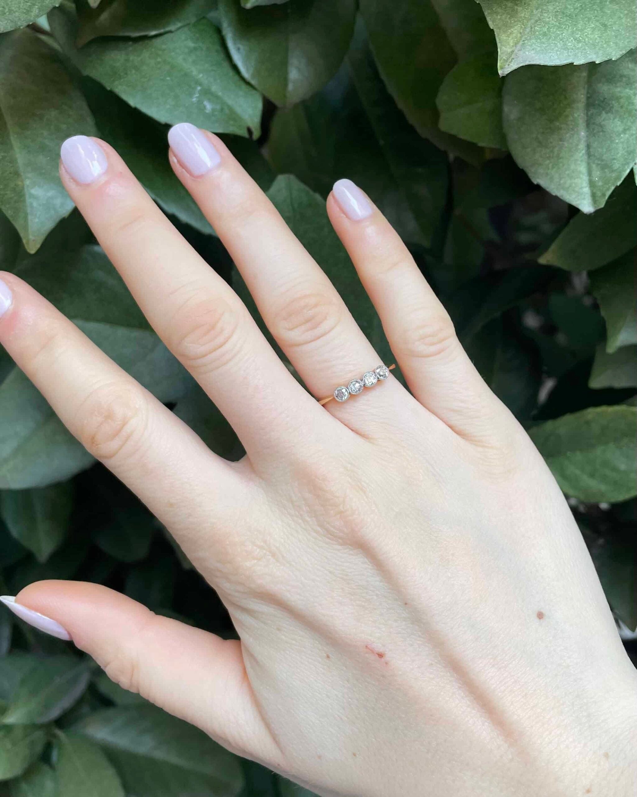 Bague Art-Déco Rivière 4 Diamants "Roxanne"