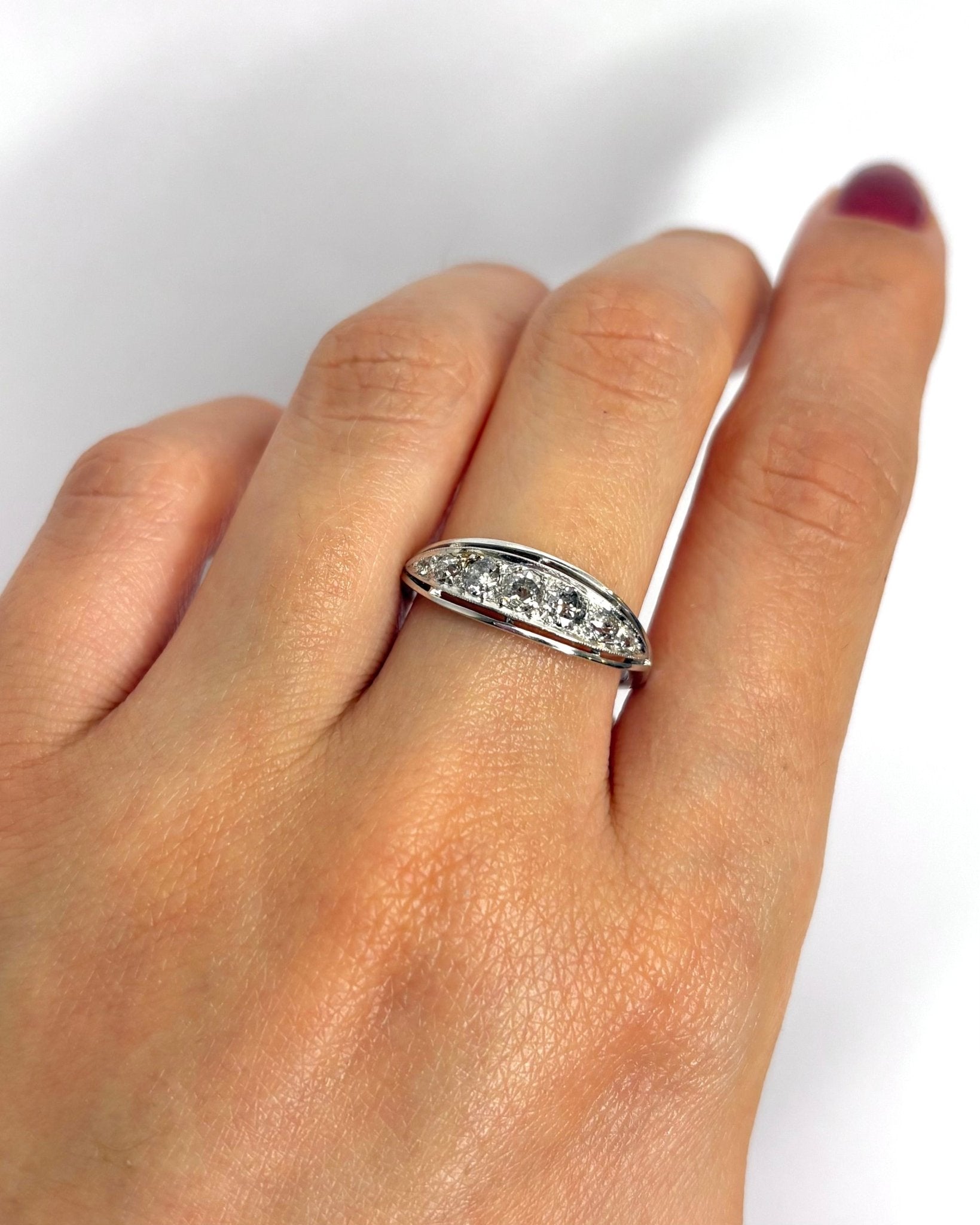 Bague Rivière Art Déco Diamants 0.42 carat "Anita" - Elliade Paris