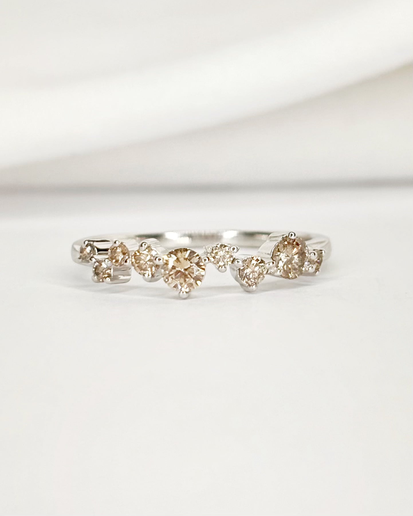 Bague Rivière Diamants Champagne 0.40 carat "Elise" - Elliade Paris