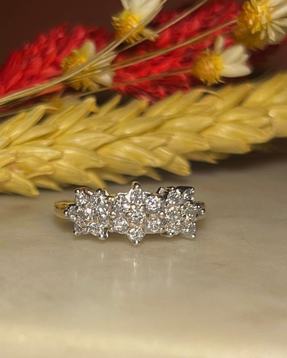 Bague Rivière Fleur 21 Diamants "Grace" - Elliade Paris