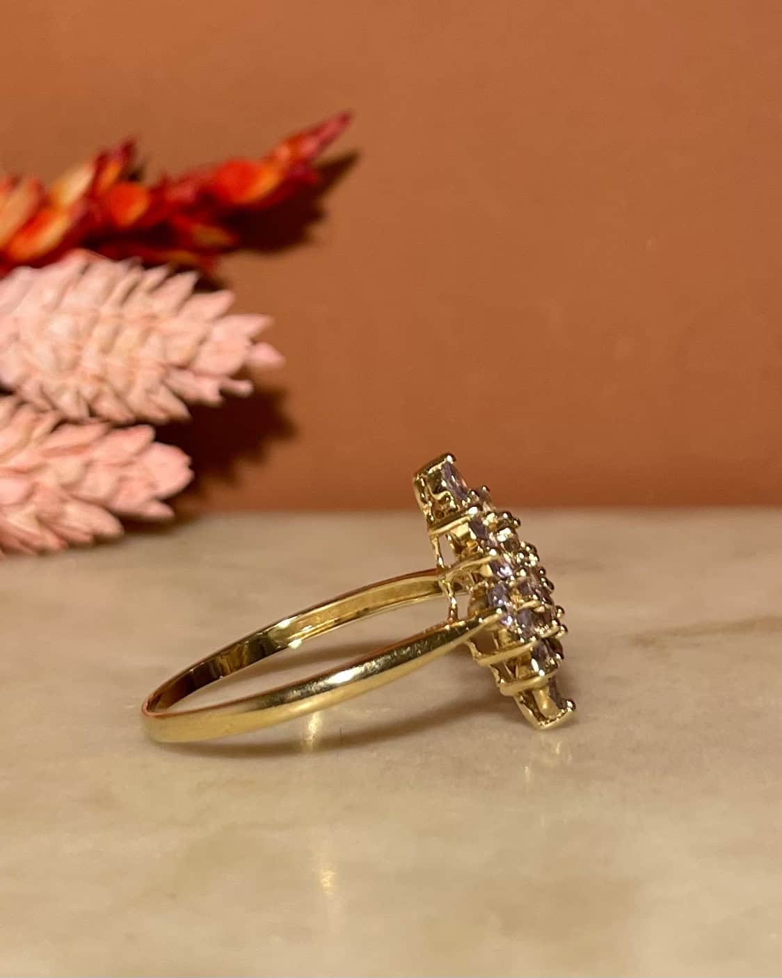 Bague Rivière Losange Tanzanites "Katie" - Elliade Paris