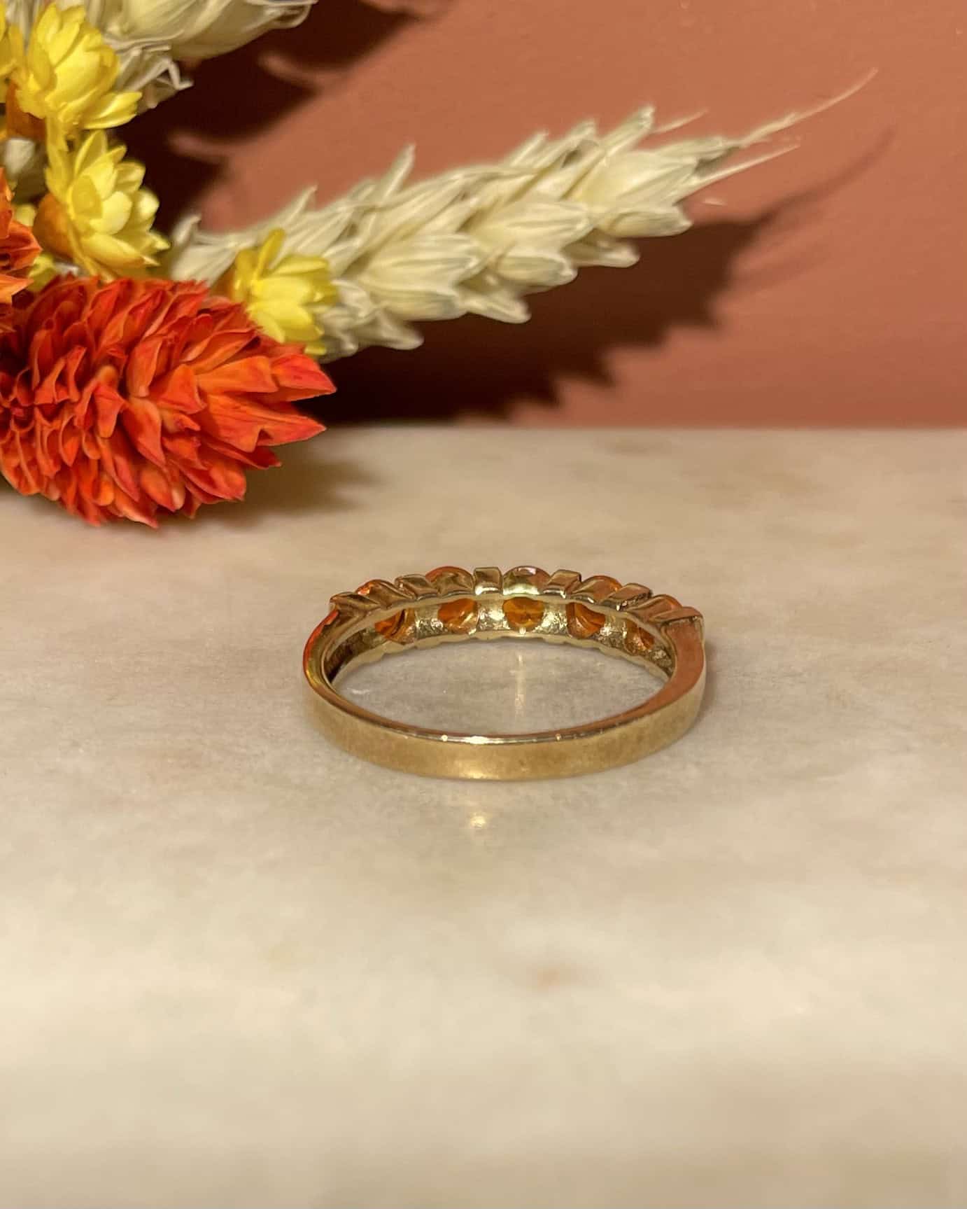 Bague rivière Opales de feu 0.50 carat "Gloria"