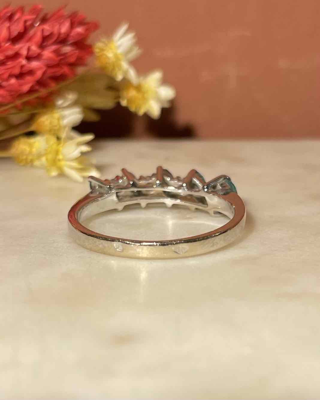 "Candice" Emerald & Diamond River Ring