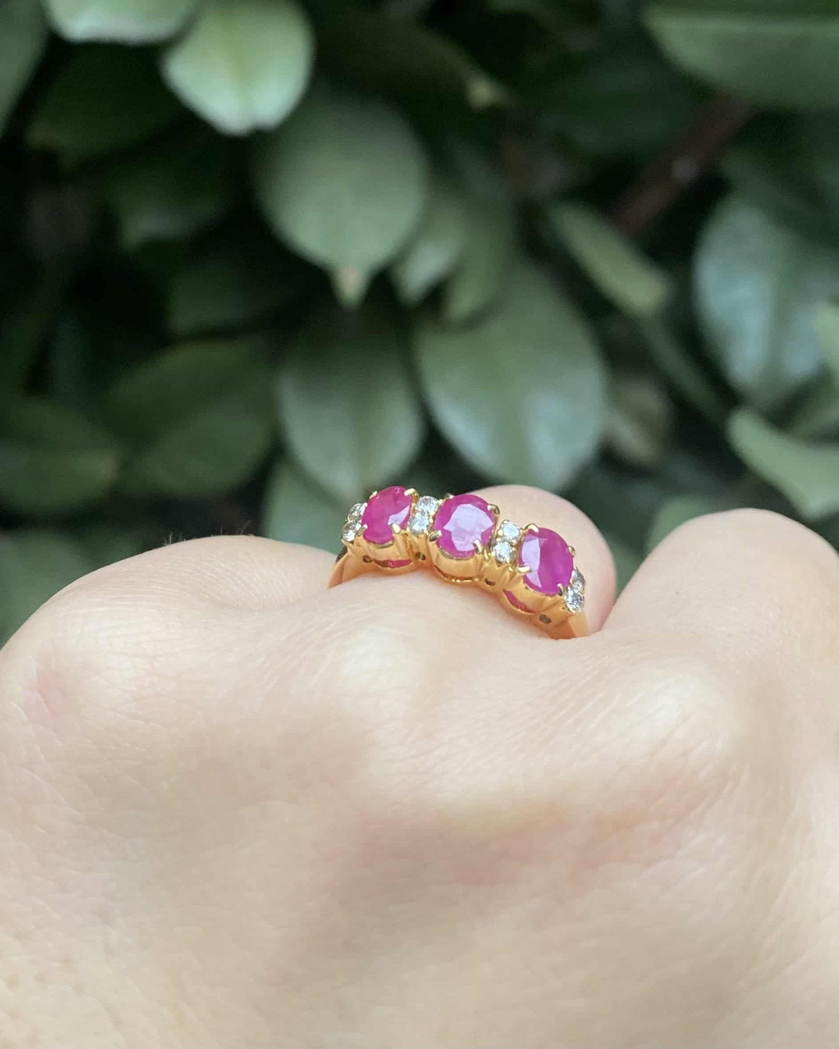 Bague Rivière Rubis 1.35 carat & Diamants "Willow" - Elliade Paris