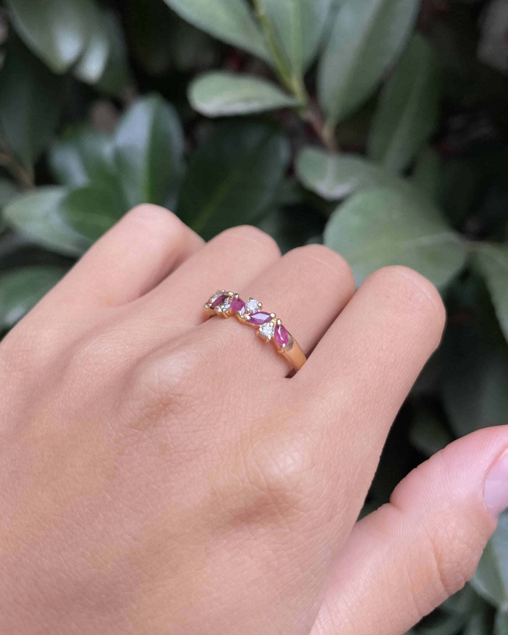 Bague Rivière Rubis & Diamants "Clarita" - Elliade Paris