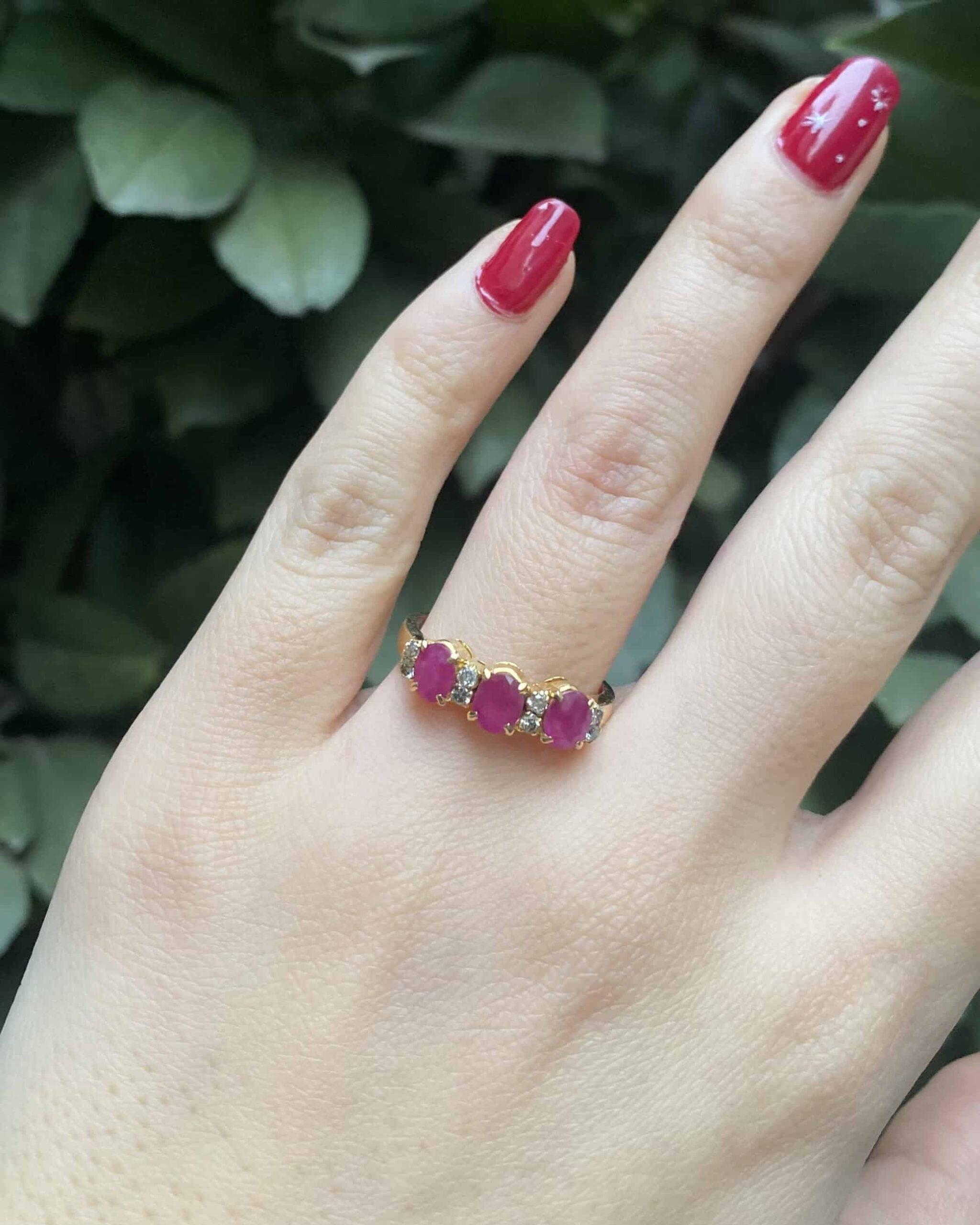 Bague Rivière Rubis 1.35 carat & Diamants "Willow" - Elliade Paris